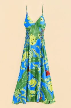 Farm Rio Blue Banana Leaves Sleeveless Maxi Dress -Colorful Wear Store 309156 06