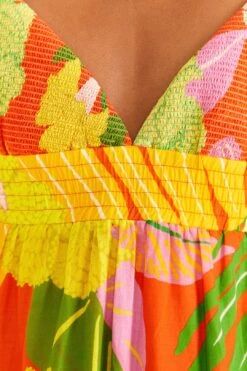 Farm Rio Red Neon Floral Maxi Dress 12 Farm Rio Red Neon Floral Maxi Dress -Colorful Wear Store 309157 06