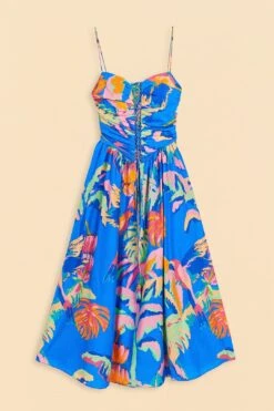 Farm Rio Blue Painted Jungle Midi Dress -Colorful Wear Store 309160 06