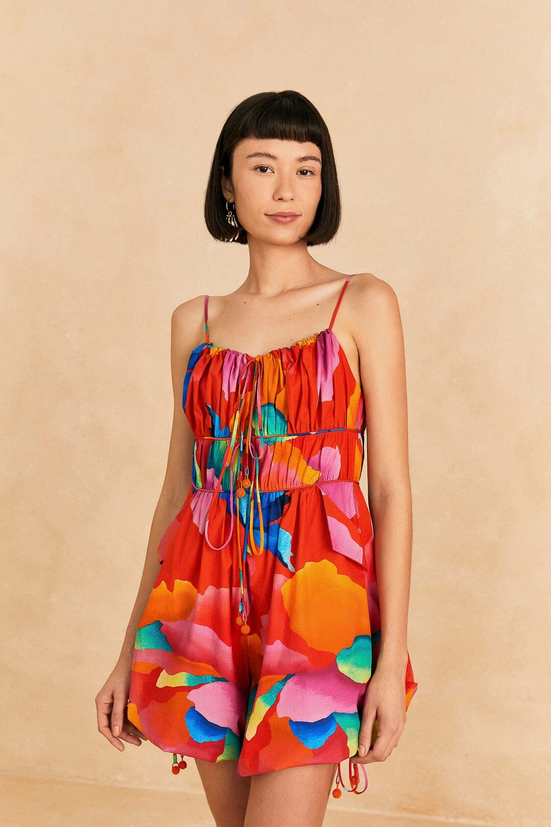 Farm Rio Red Ombre Chita Organic Cotton Romper 1 Farm Rio Red Ombre Chita Organic Cotton Romper