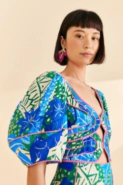 Farm Rio Green Jungle Panther Midi Dress -Colorful Wear Store 309167 03