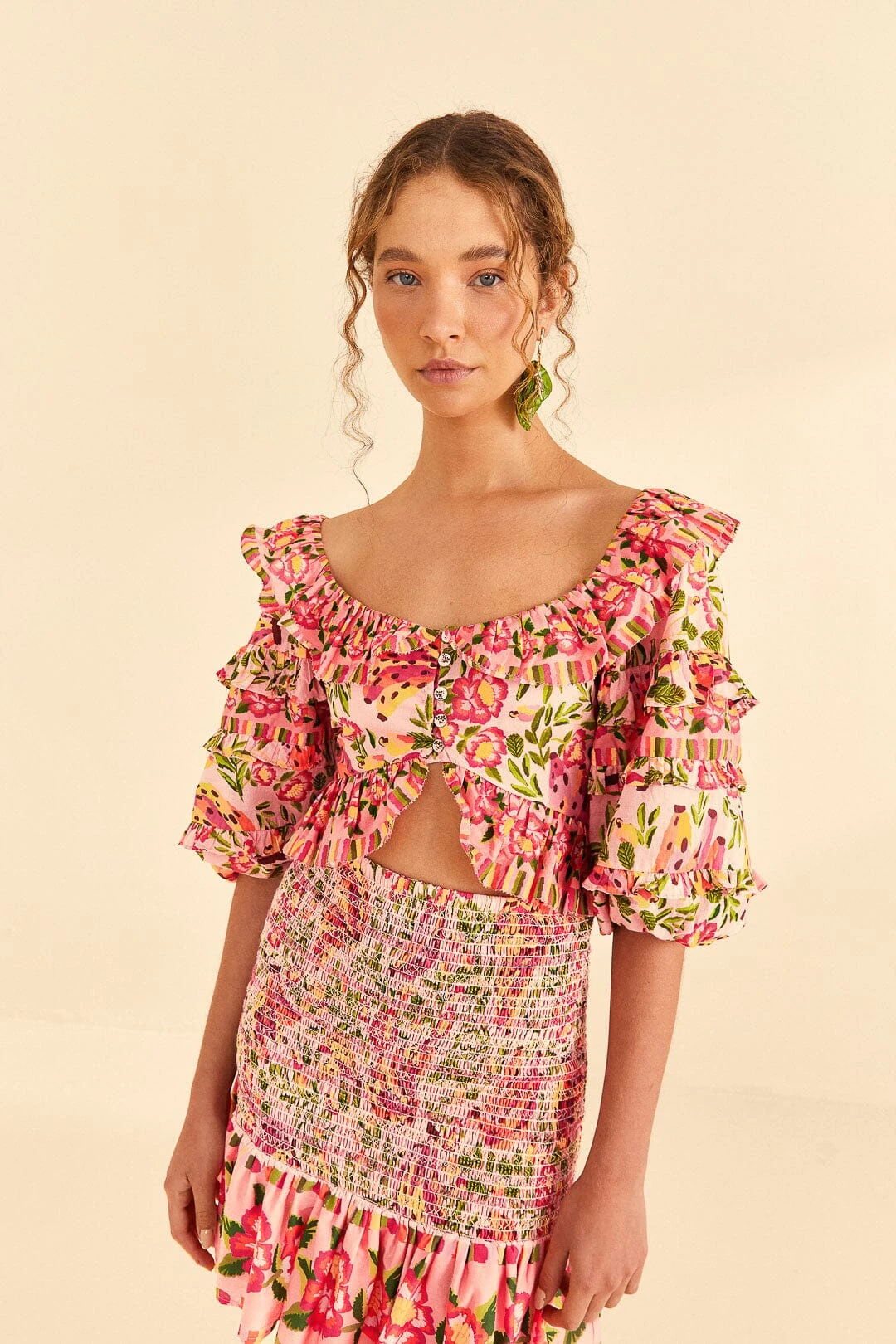 Farm Rio Pink Painted Bananas Top 1 Farm Rio Pink Painted Bananas Top