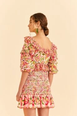 Farm Rio Pink Painted Bananas Top 9 Farm Rio Pink Painted Bananas Top -Colorful Wear Store 309177 04