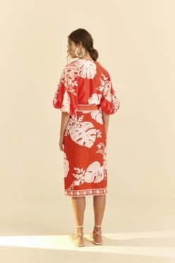 Farm Rio Red Lace Monsteras Crop Top -Colorful Wear Store 309178 04