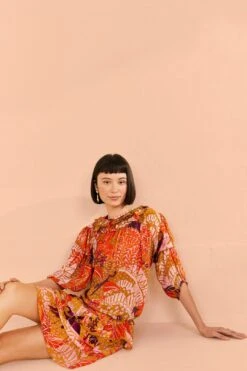 Farm Rio Beige Jungle Panther Blouse -Colorful Wear Store 309188 03