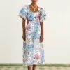 Farm Rio Off-White Romantic Bandanas Midi Dress
