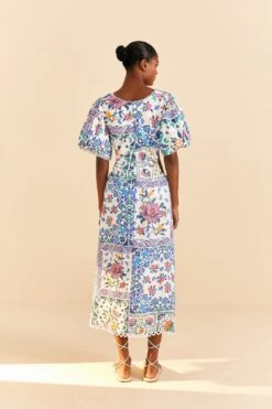 Farm Rio Off-White Romantic Bandanas Midi Dress -Colorful Wear Store 309191 03