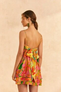 Farm Rio Mixed Painted Birds Mini Dress -Colorful Wear Store 309193 04