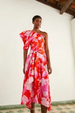 Farm Rio Red Dewdrop Floral Midi Dress 8 Farm Rio Red Dewdrop Floral Midi Dress -Colorful Wear Store 309194 03