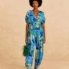 Farm Rio Green Jungle Panther Jumpsuit