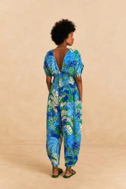 Farm Rio Green Jungle Panther Jumpsuit -Colorful Wear Store 309197 04