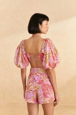 Farm Rio Pink Mixed Lobsters Top -Colorful Wear Store 309201 04