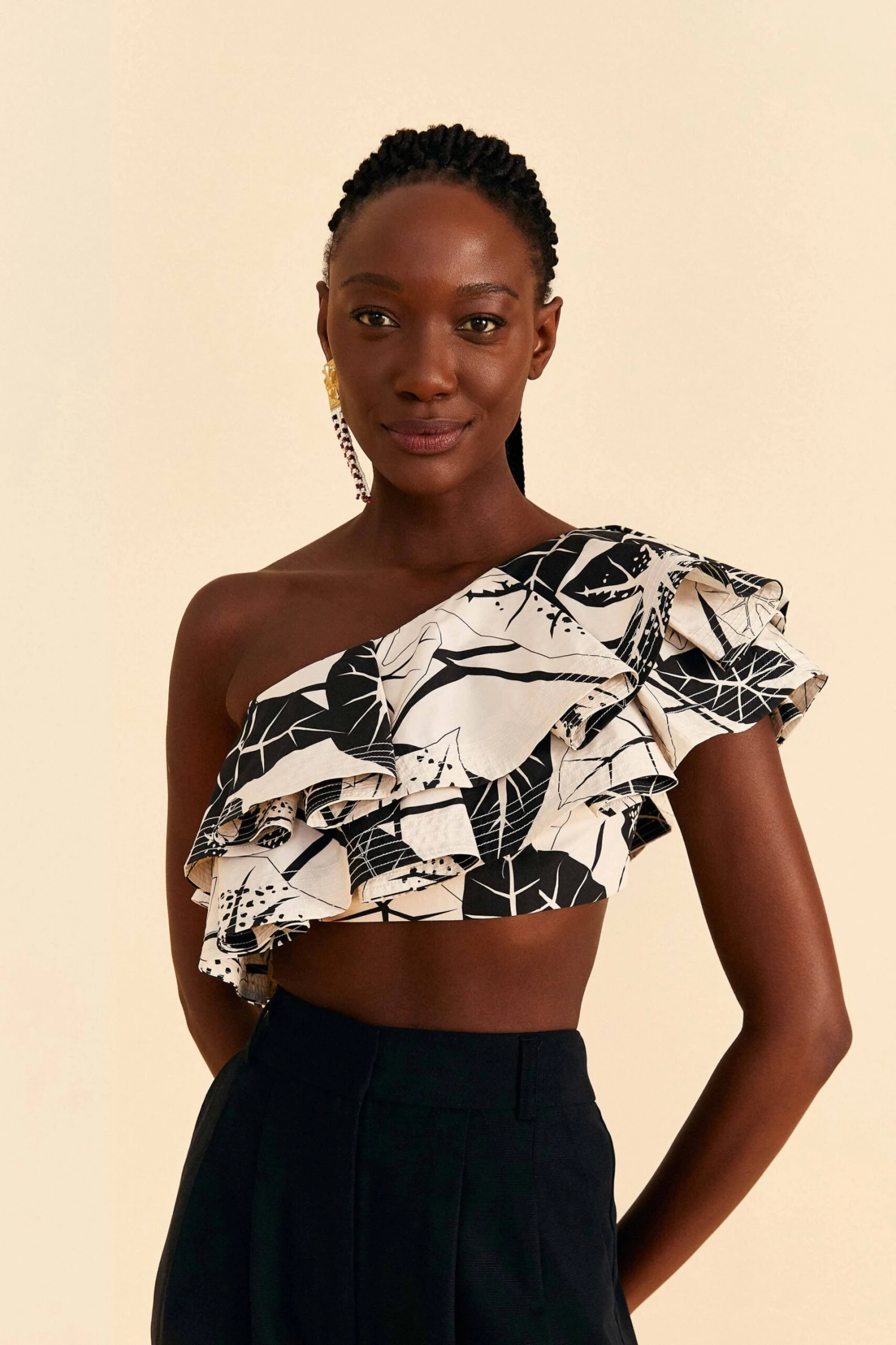 Farm Rio Off-White Graphic Leaves Organic Cotton Top 1 Farm Rio Off-White Graphic Leaves Organic Cotton Top