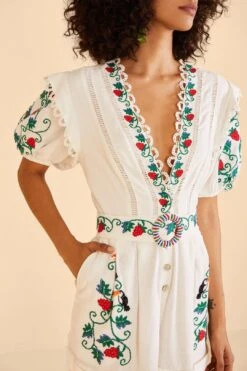 Farm Rio Cross Stitch Toucan Embroidered Romper -Colorful Wear Store 309230 03