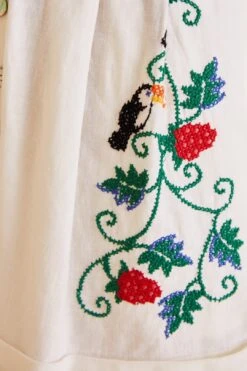 Farm Rio Cross Stitch Toucan Embroidered Romper -Colorful Wear Store 309230 05