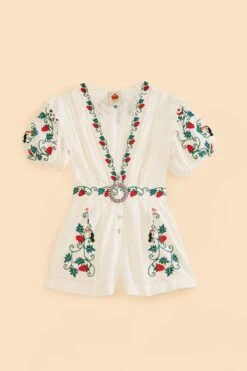 Farm Rio Cross Stitch Toucan Embroidered Romper -Colorful Wear Store 309230 06