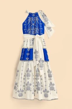 Farm Rio Navy Blue Embroidered Jungle Scarf Maxi Dress -Colorful Wear Store 309237 05