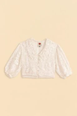 Farm Rio Off-White Guipure Collar Blouse -Colorful Wear Store 309240 06