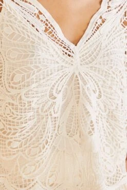 Farm Rio Off-White Butterfly Guipure Blouse 9 Farm Rio Off-White Butterfly Guipure Blouse -Colorful Wear Store 309242 05