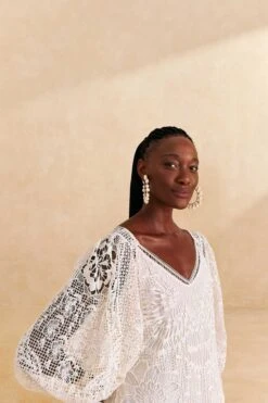 Farm Rio Off-White Guipure Midi Dress 7 Farm Rio Off-White Guipure Midi Dress -Colorful Wear Store 309243 03