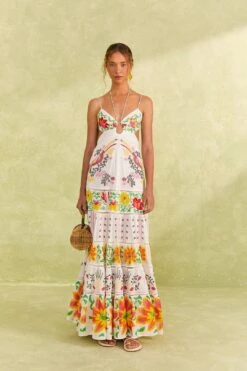 Farm Rio Red Mixed Neon Floral Maxi Dress 7 Farm Rio Red Mixed Neon Floral Maxi Dress -Colorful Wear Store 309253 02