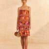 Farm Rio Coral Summer Sun Mini Dress