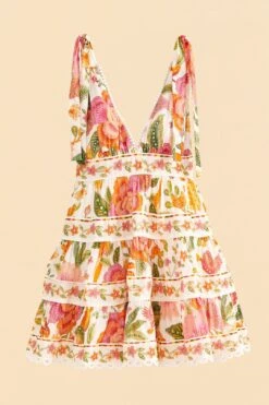 Farm Rio Off-White Macaw Bloom Mini Dress 11 Farm Rio Off-White Macaw Bloom Mini Dress -Colorful Wear Store 309266 06