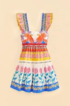 Farm Rio Off-White Vivid Garden Organic Cotton Mini Dress -Colorful Wear Store 309267 06