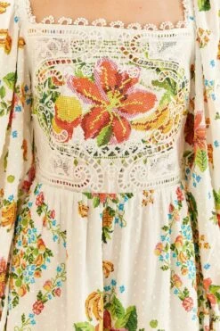 Farm Rio Off-White Tropical Romance Scarf Mini Dress 11 Farm Rio Off-White Tropical Romance Scarf Mini Dress -Colorful Wear Store 309269 06