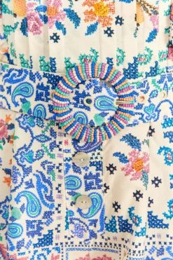 Farm Rio Off-White Romantic Bandanas Organic Cotton Romper 9 Farm Rio Off-White Romantic Bandanas Organic Cotton Romper -Colorful Wear Store 309280 05