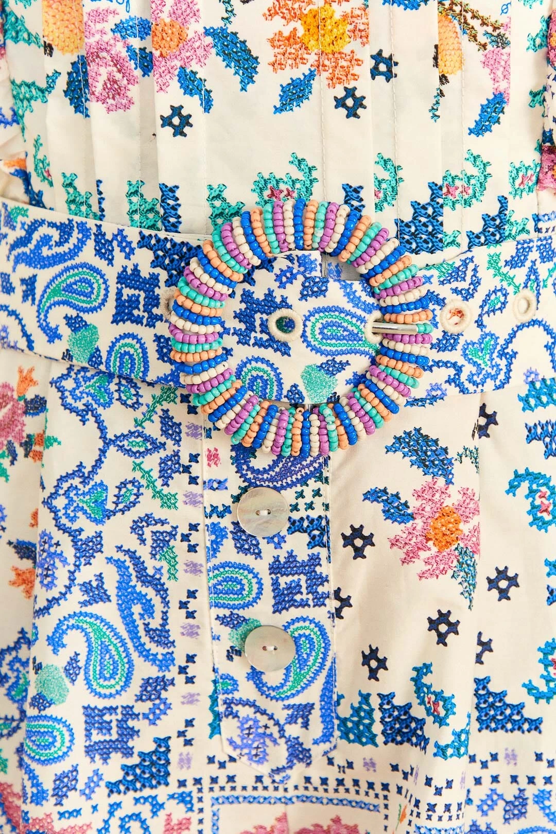 Farm Rio Off-White Romantic Bandanas Organic Cotton Romper 5 Farm Rio Off-White Romantic Bandanas Organic Cotton Romper - Image 5