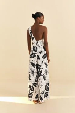 Farm Rio Off-White Graphic Leaves Jumpsuit -Colorful Wear Store 309281 04