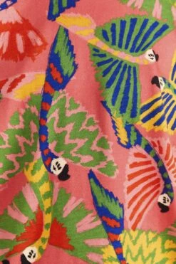 Farm Rio Coral Graphic Macaws Organic Cotton T-Shirt -Colorful Wear Store 309282 05