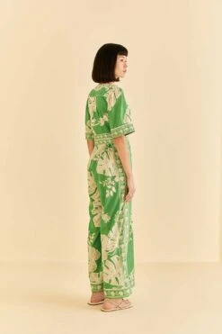 Farm Rio Green Lace Monsteras Jumpsuit -Colorful Wear Store 309284 04