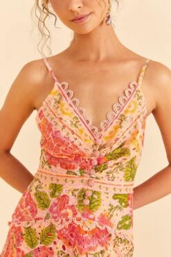 Farm Rio Pink Blooming Floral Midi Dress -Colorful Wear Store 309286 03