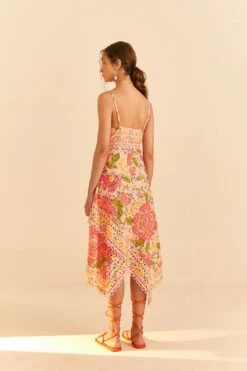 Farm Rio Pink Blooming Floral Midi Dress -Colorful Wear Store 309286 04