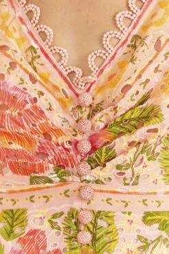 Farm Rio Pink Blooming Floral Midi Dress -Colorful Wear Store 309286 05