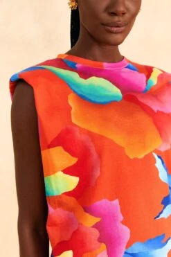 Farm Rio Red Ombre Chita T-Shirt Dress -Colorful Wear Store 309290 03