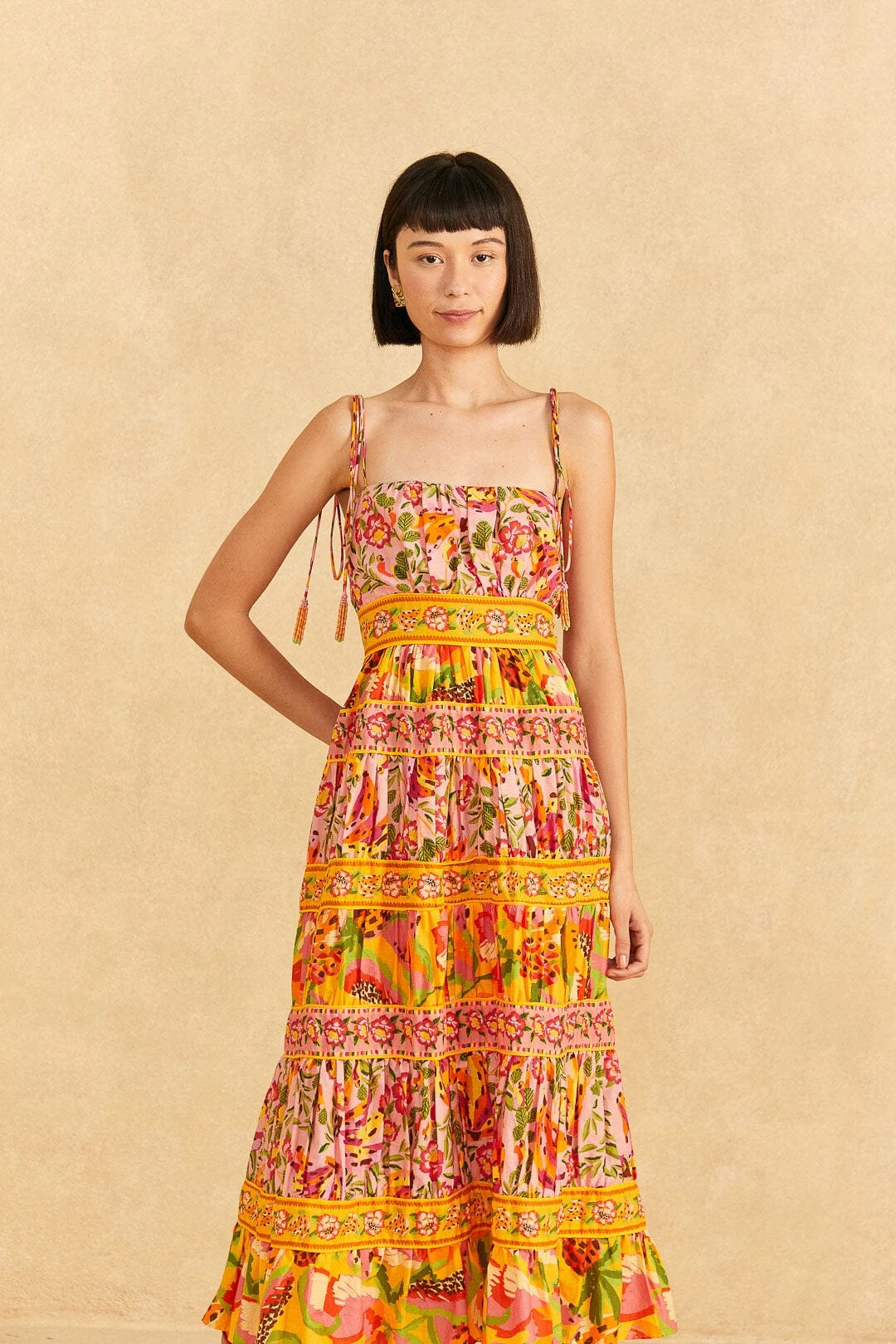 Farm Rio Mixed Fruits Paradise Midi Dress 2 Farm Rio Mixed Fruits Paradise Midi Dress - Image 2