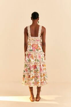 Farm Rio Off-White Macaw Bloom Midi Dress -Colorful Wear Store 309302 04