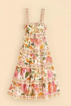 Farm Rio Off-White Macaw Bloom Midi Dress -Colorful Wear Store 309302 06