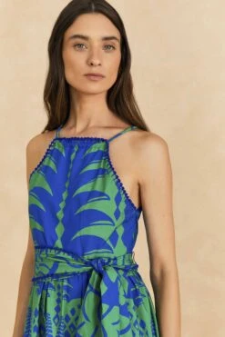 Farm Rio Blue Pineapple Love Organic Cotton Maxi Dress -Colorful Wear Store 309303 03