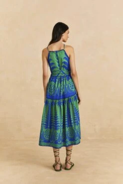 Farm Rio Blue Pineapple Love Organic Cotton Maxi Dress -Colorful Wear Store 309303 04