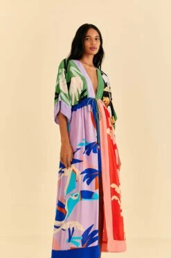 Farm Rio Brasil Bahia Scarves Midi Dress 8 Farm Rio Brasil Bahia Scarves Midi Dress -Colorful Wear Store 309309 03