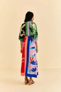 Farm Rio Brasil Bahia Scarves Midi Dress 9 Farm Rio Brasil Bahia Scarves Midi Dress -Colorful Wear Store 309309 04