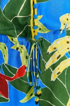 Farm Rio Blue Banana Leaves Romper -Colorful Wear Store 309327 05