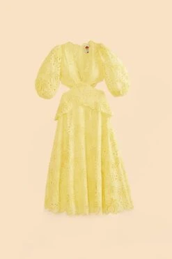 Farm Rio Light Yellow Richelieu Midi Dress 11 Farm Rio Light Yellow Richelieu Midi Dress -Colorful Wear Store 309337 06