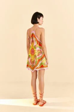Farm Rio Beach Toucans Scarf Lenzing™ Ecovero™ Viscose Mini Dress -Colorful Wear Store 309339 04