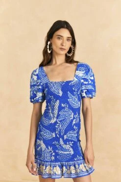 Farm Rio Blue Lace Banana Mini Dress