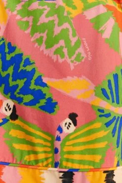 Farm Rio Coral Graphic Macaws Organic Cotton Mini Dress 10 Farm Rio Coral Graphic Macaws Organic Cotton Mini Dress -Colorful Wear Store 309347 05